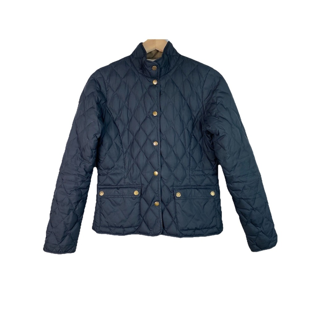 Eddie Bauer Women's S Black Goose Down Quilted Snap Front Puffer Jacket